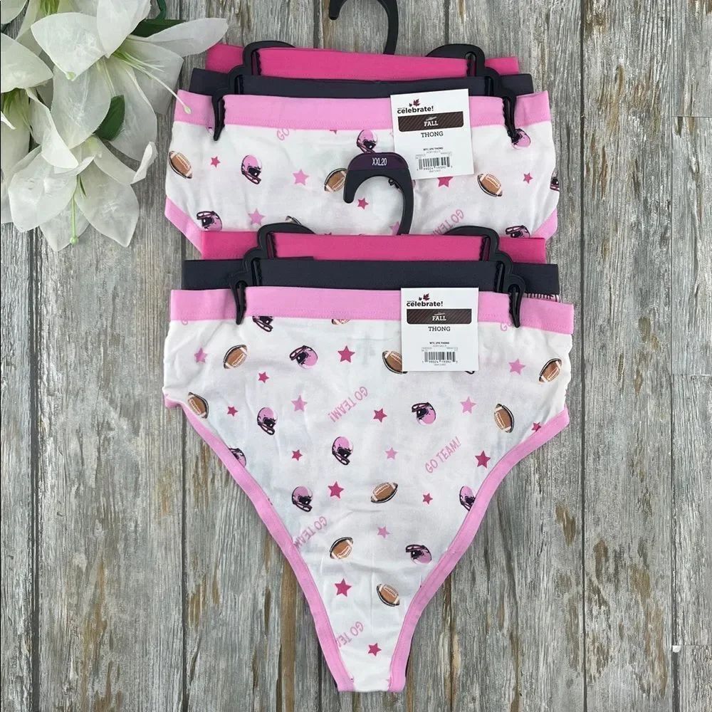 Women’s Thong Panties Underwear Cotton 2, 3-Packs Size XXL